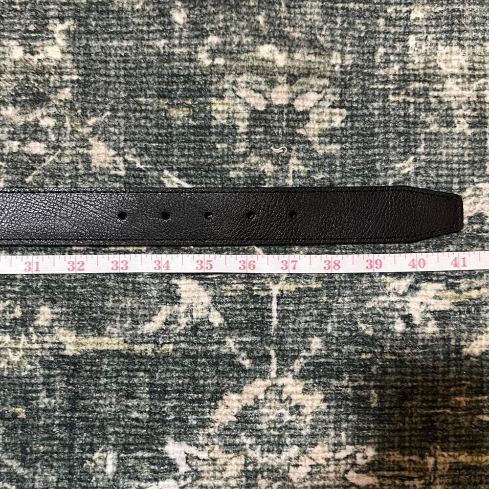 NIKE Reversible Leather Belt Black Brown Silver Buckle Swoosh Size 36 - Picture 7 of 8